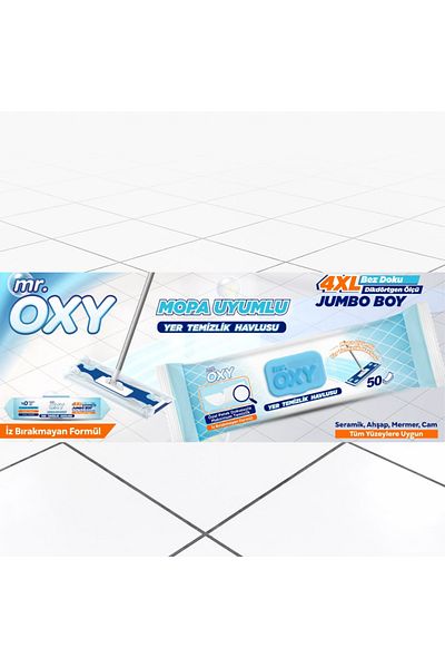 MR.OXY Mr Oxy Mopa Compatible Floor Cleaning Towel 50Pcs