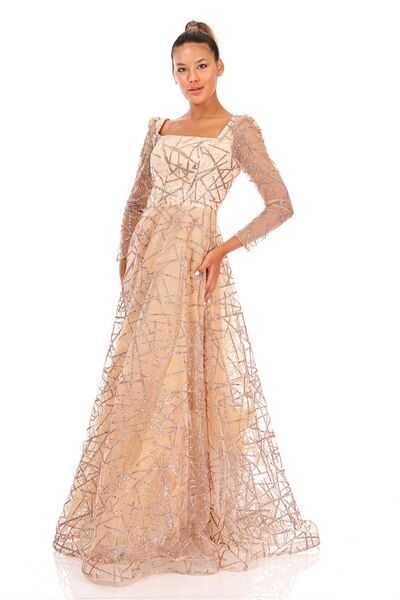 Elbisemhazır Simli Tül Kumaş Abiye Elbise