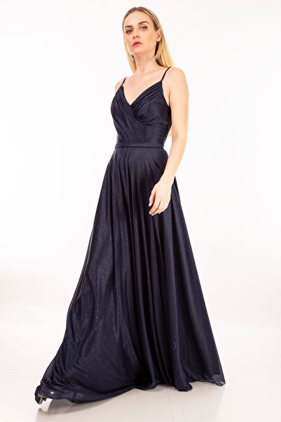 Elbisemhazır Simli Tül Kadın Abiye Elbise