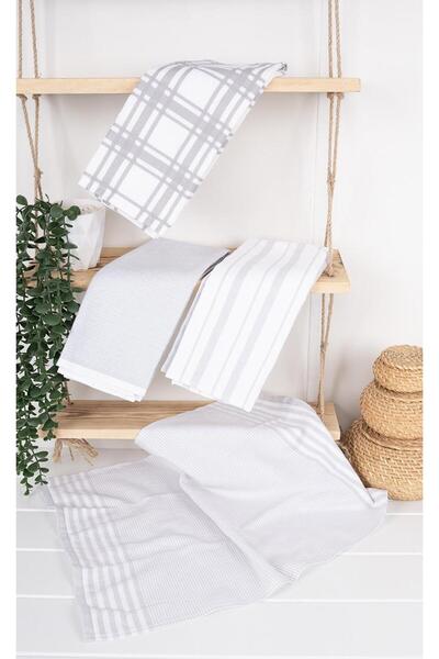 Baveno Saphir 4-piece Kitchen Towel and Towel Set - 100% Cotton