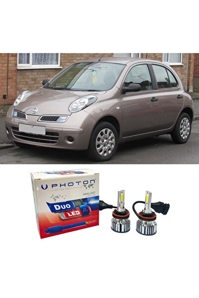 Photon Nissan Micra Led Xenon Uzun + Kısa Far Ampulü H4 Duo Yeni Seri Beyaz 2...