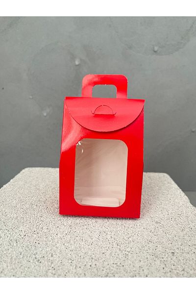 Meyofficial 20 Pieces Red Windowed Cardboard Henna Cookie Organization Box - 7*11*4 cm