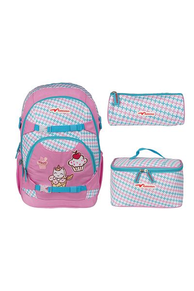 RKY SERENITY Set de 3 piese Relaxion - Rucsac și cutie de prânz cu volum mare, buzunare multiple și talpă groasă