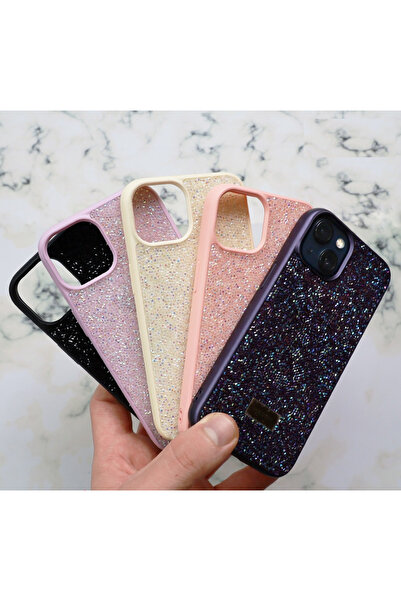 Balerion iPhone 15 Pro Uyumlu Taşlı Tasarım Kılıf