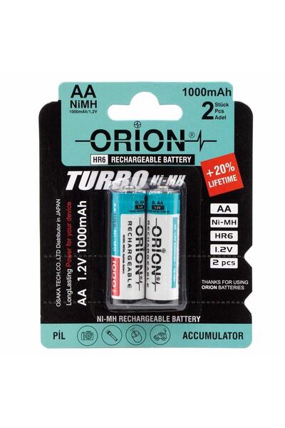 Orion 1.2v 1000mah Ni-mh Aa Şarj Edilebilir Kalem Pil 2'li Paket