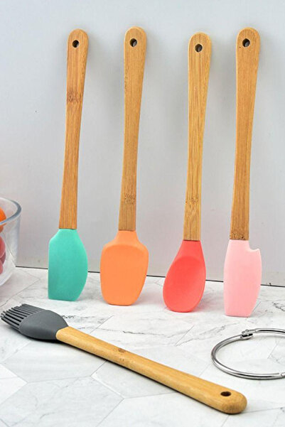 ThenTech 5'li Silikon Servis Spatulası Yumurta Sürme Fırçası Silikon Kaşık Ta...