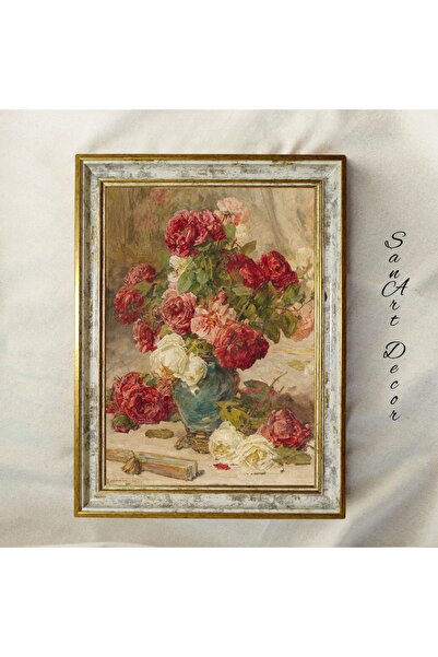 Sanart Pictură vintage cu rame, pictură în ulei, pictură înrămată, decor arti...