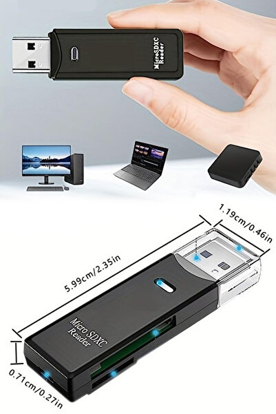 Genel Markalar USB 3.0 Hafıza Sd Kart Okuyucu Hızlı Hafıza Kartı Okuyucu Akta...