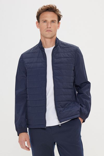 ALTINYILDIZ CLASSICS Ανδρικό λεπτό παλτό Navy Blue - Αντιανεμικό, κρυφή κουκούλα, πλαϊνές τσέπες