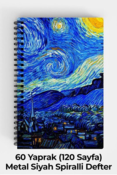 Anime Marketi Van Gogh Theme Design A5 Spiral Hard Cover Notebook 120 Sheets