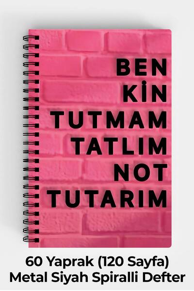 Anime Marketi Ben Kin Tutmam Not Tutarım Tasarımlı A5 Spiralli Sert Kapak Def...