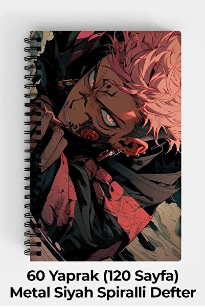 Anime Marketi دفتر ملاحظات بغلاف صلب مقاس A5 بتصميم الرسوم المتحركة Kaisen 12...