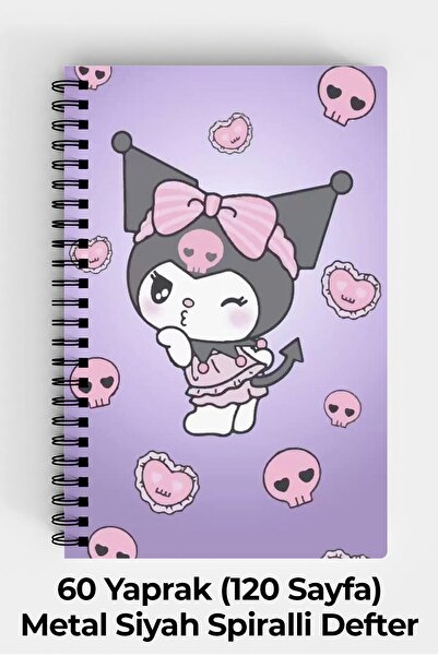 Anime Marketi Kuromi Design A5 Spiral Hard Cover Notebook 120 Sheets