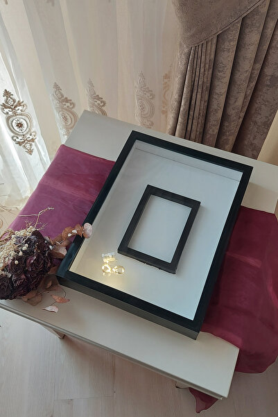 Verda Çerçeve 30x40 Cm Ledli Siyah Fotoğraf Bölümlü Tasarım Gül Kutusu Anı Çe...