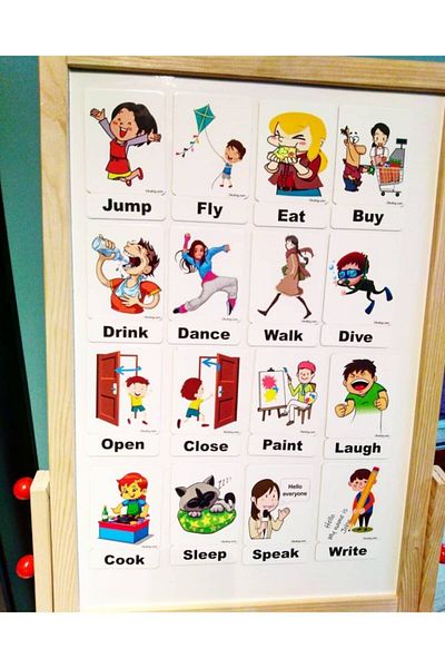 Okuling Magnetic English Word Cards Flashcards - Actions / Action Words