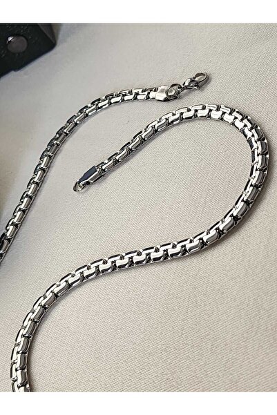 ZÜLİSCH ÇELİK ERKEK KOLYE GÜMÜŞ RENK PASLANMAZ