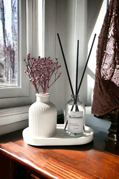 ALLEZA HOME Fresh Soft Oda Kokusu 100 ml Dekoratif Mini Vazo 10 Cm Stantlı Set