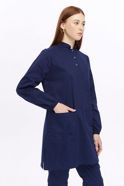 Uniprom Navy Blue Lycra Hijab Women's Nurse and Doctor's Jersey - Medical Team
