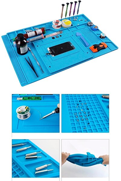 Genel Markalar Emsa S-160 Büyük Telefon Tamir Pedi Isıya Dayanıklı Silikon Anti Statik Kokusuz Tamir Pedi