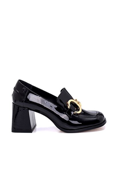 Sofia Baldi Black Patent Leather - Vına Women's Thick Heel