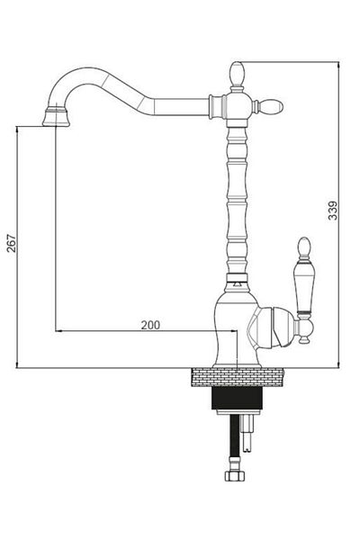 GPD Single Body Sink Faucet Retro Rose Mte180-r