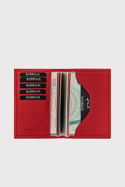 Garbalia Unisex Dusty Rose Passport Case - Genuine Leather, with Card Holder Compartment