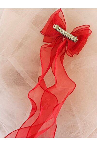 Genel Markalar Fluffy Dreams Kırmızı Organze Fiyonk Kurdale Otomatik Toka