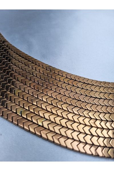 Yüksel Boncuk 6x3 mm Μοντέλο Πεζοναύτης Αιματίτης (Χαλκός) Πέτρα Σειρά Φυσικής Πέτρας