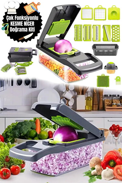 Munico 16 Fonksiyonlu Çok Fonksiyonlu Doğrama Cihazı Dilimleyici Sebze ve Meyve Rende Doğrama Cihazı Aleti