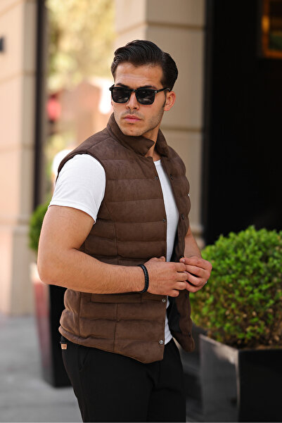 gm giyimarket MEN'S SLEEVELESS SUEDE VEST