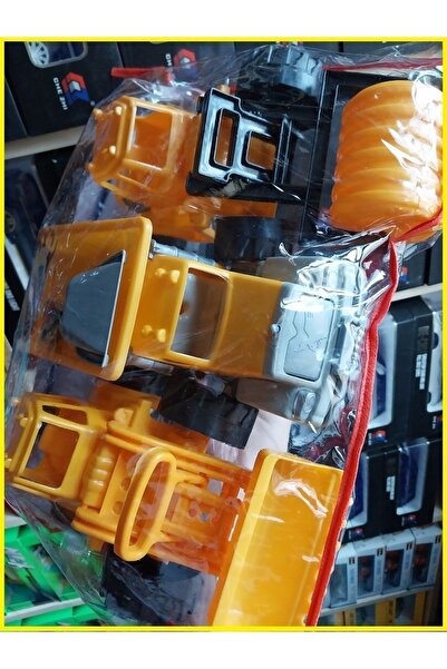 OYUNCAKSAHİLİ Inşaat Yol Iş Makinası Seti 3 Adet Dozer Kamyon Silindir Asfalt Kum Kamyonu Excavator 25cm