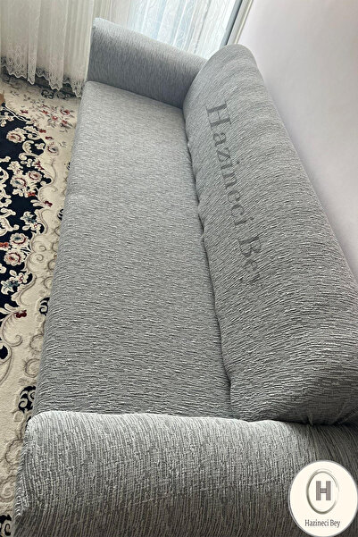Hazineci Bey غطاء أريكة جاكار 3 مقاعد - غطاء أريكة سرير أريكة، مرن قابل للتمدد (قطعة واحدة)