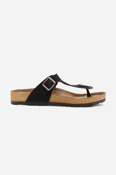 Tonny Black Black Unisex Flip Flops - Poly Sole, Buckle and Adjustable
