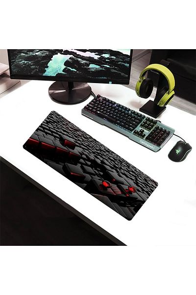 ALKESE 70x30 см шарена, шевна, неплъзгаща се подложка за мишка
