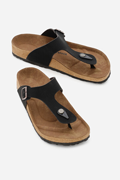 Tonny Black Black Unisex Flip Flops - Poly Sole, Buckle and Adjustable