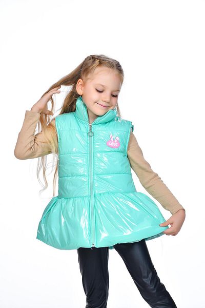 Kamex Turquoise Girl's Puffer Vest - Zipped