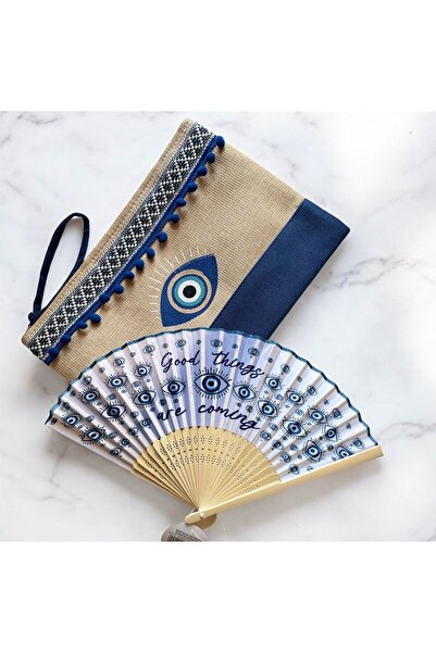 Işıldayan Kutular Summer Collection - Evil Eye Bag and Fan Set