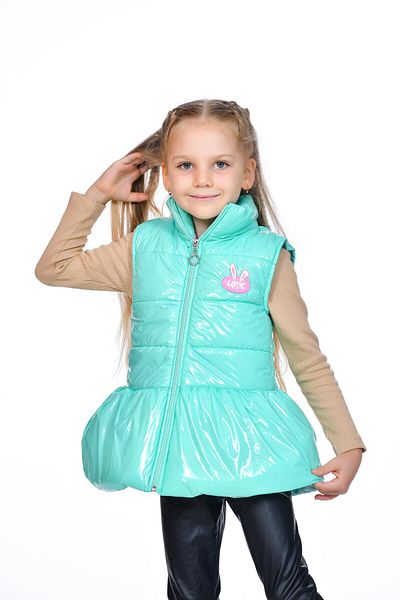 Kamex Turquoise Girl's Puffer Vest - Zipped