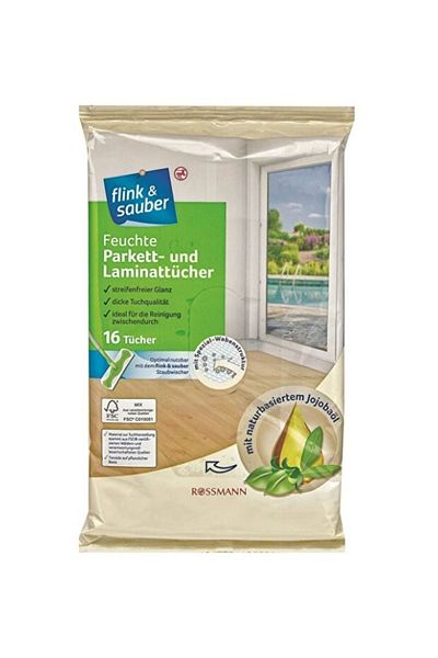 Flink Sauber 22x30 cm Jojoba Extract Wet Floor Cloth - 16 Pack for Parquet and Laminated Surfaces