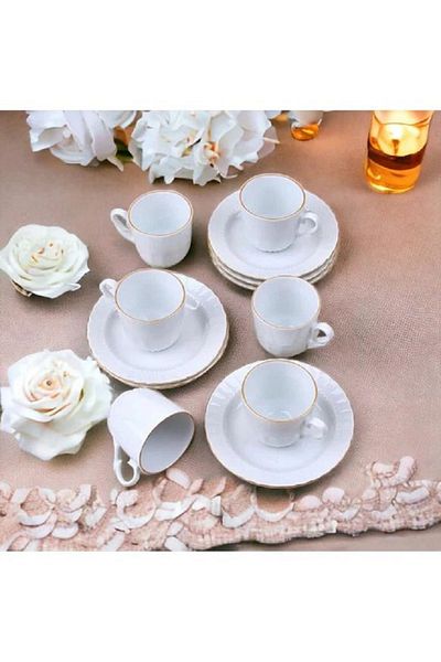 turzuccaciye Güral Porcelain Gilded Coffee Cup Set