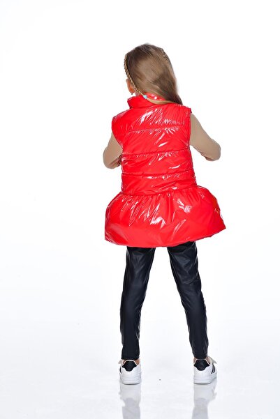 Kamex Red Girl's Puffer Vest - Zippered
