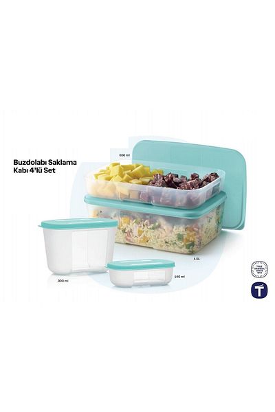 Tupperware Angel Set Refrigerator Storage Container 4 Pieces