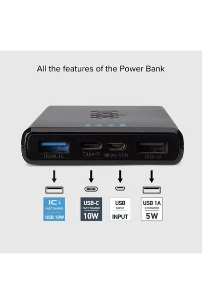 SBS Powerbank 10.000 Mah 2 Usb 2.1 A Taşınabilir Şarj Cihazı