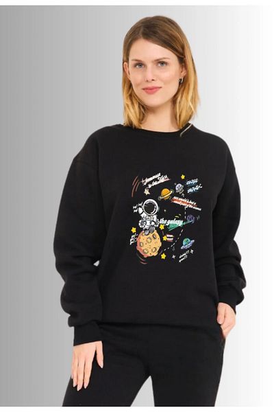 Pink Sky Aydan Astronaut Printed Oversize Sweatshirt