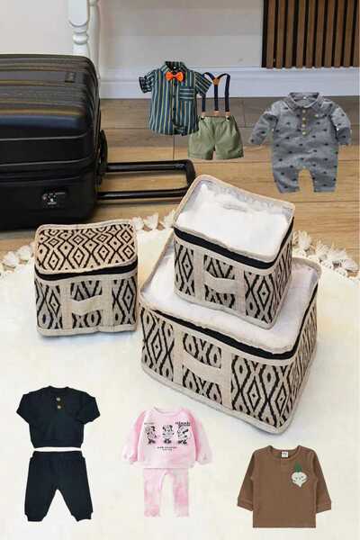 MorBebe 3-Piece Baby Hospital Travel Suitcase Organizer