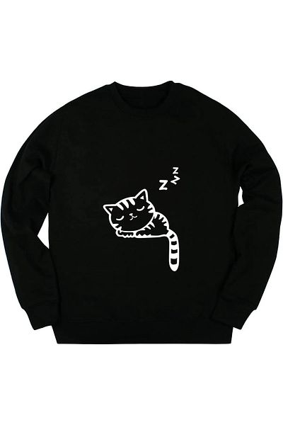 Pink Sky Hooded Cat Printed Sweatshirt