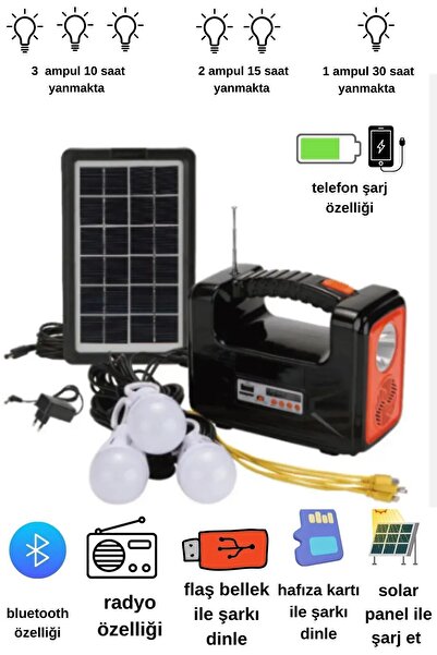 OnlyTech En Yeni Modeli 902 MODEL Güneş Enerjili Solar Şarjlı MP3 ve RADYOLU ...