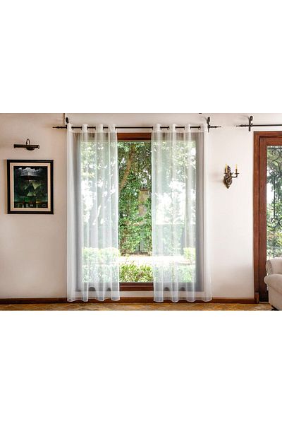 English Home Transparente Vorhänge Weiß