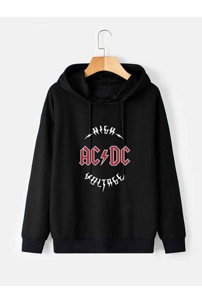 Pink Sky Μαύρο φούτερ με στάμπα Oversize