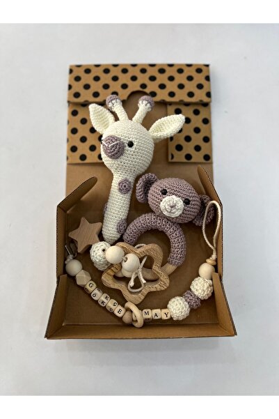 pelly wood baby İsme özel hediyelik bebek seti